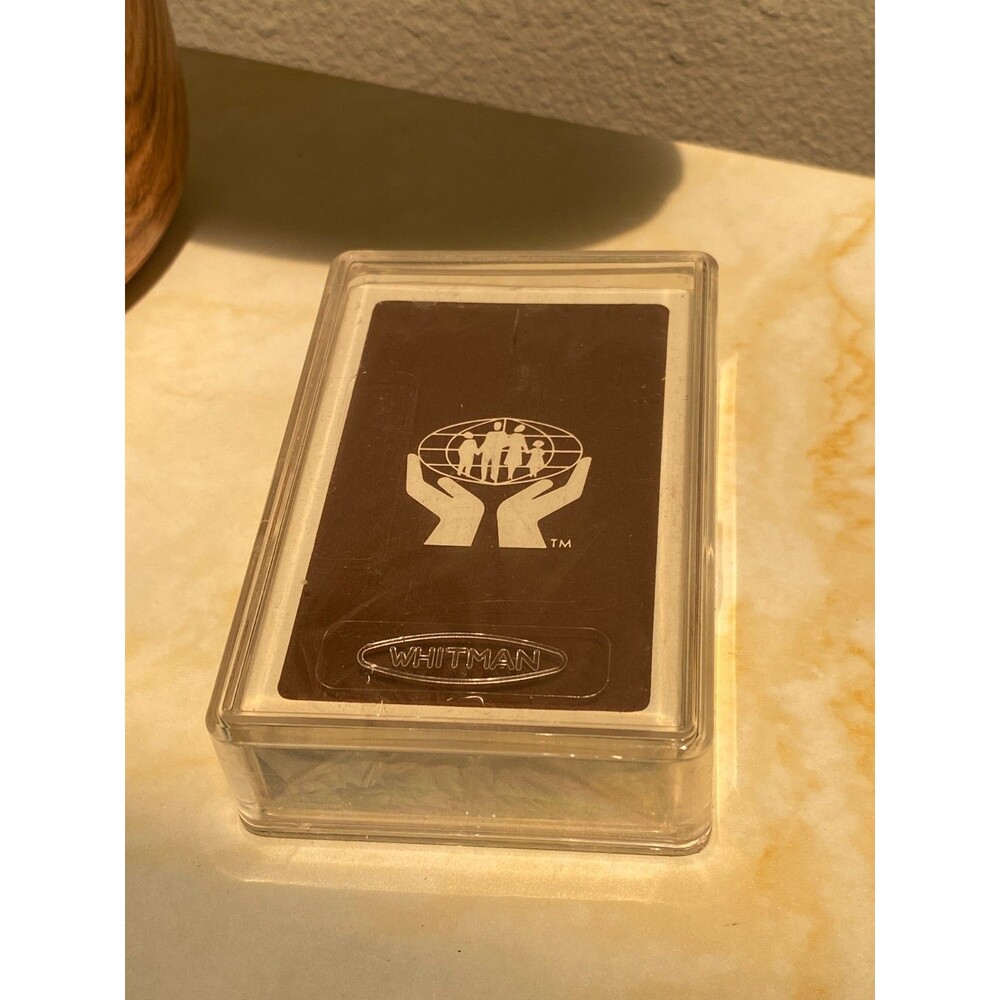 New Sealed Vintage Credit Union Playing Cards Brown Hands Holding Family Whitman